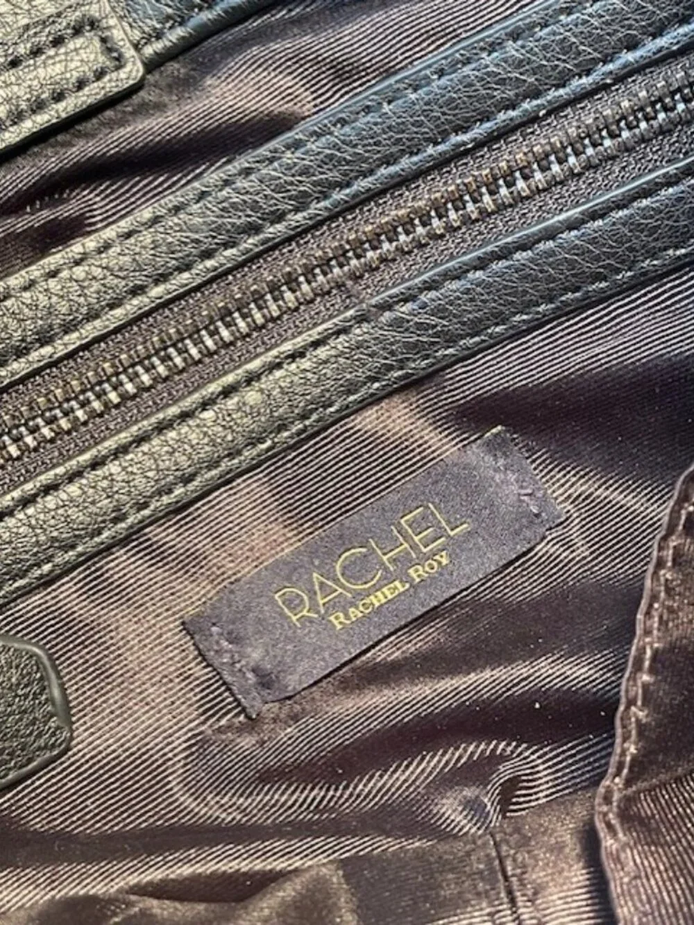Rachel Roy Black leather expandable crossbody